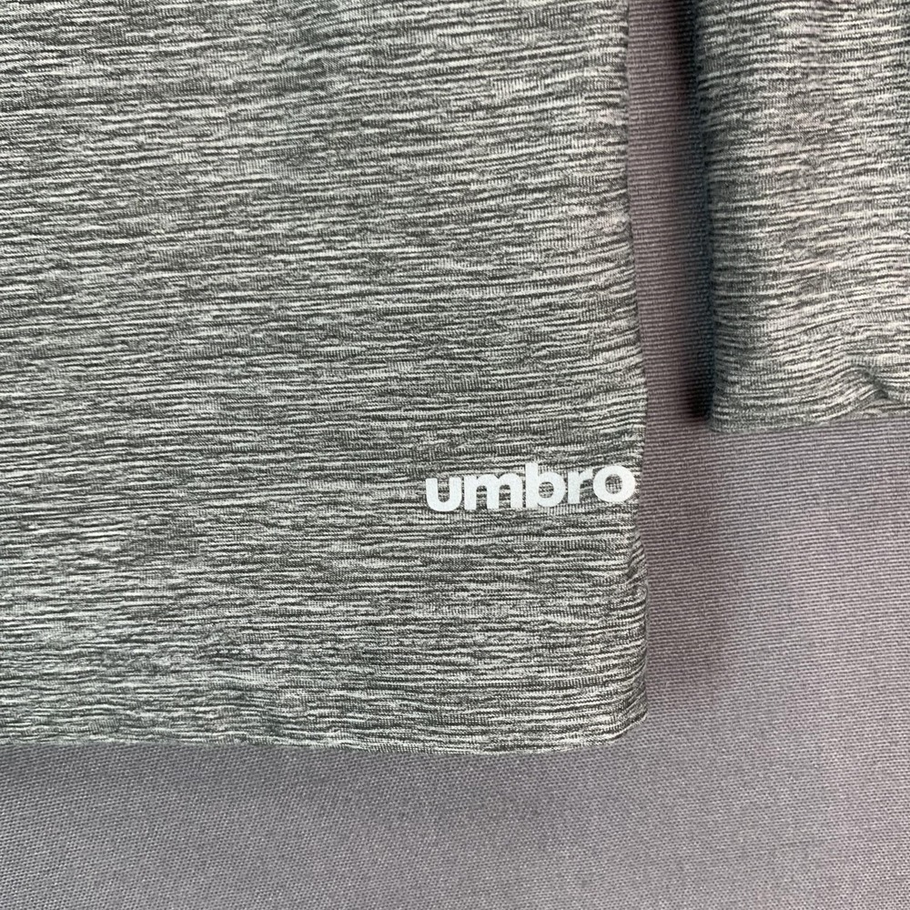 Umbro Shirt Boys XL 16-18 Gray Long Sleeve Athletic Logo Stretch Tee Soccer - Picture 10 of 16